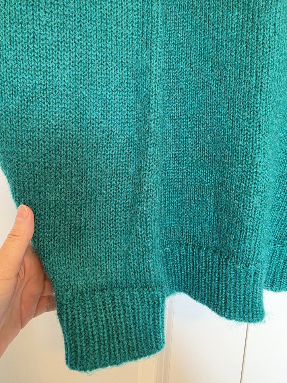 WOODWARD’S WOMEN’S OVERSIZED TEAL MOHAIR BLEND KNIT SWEATER L - Picture 4 of 5